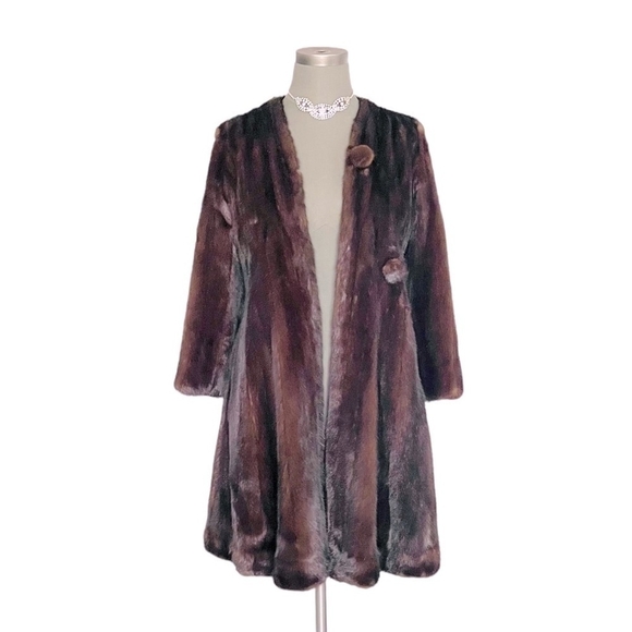 Luxury Million Dollar Look Vintage Geoffrey Beene Real Mink Fur Coat Jacket - Picture 9 of 11